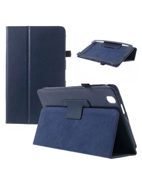 CUSTODIA BOOK ORIZZONTALE PELLE per SAMSUNG GALAXY TAB PRO 8.4, SM-T320, SM-T321, SM-T325 CON STAND E PORTA PENNA BLU