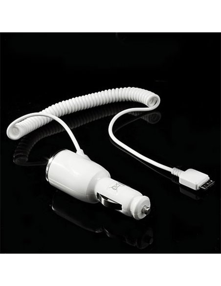 CARICATORE AUTO 2000mAh CON CONNETTORE MICRO USB 3.0 - CAVO A SPIRALE COLORE BIANCO (CA07.NOTE3.01.BI)