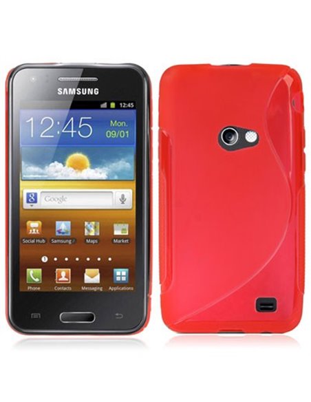 CUSTODIA GEL TPU SILICONE DOUBLE per SAMSUNG I8530 GALAXY BEAM COLORE ROSSO