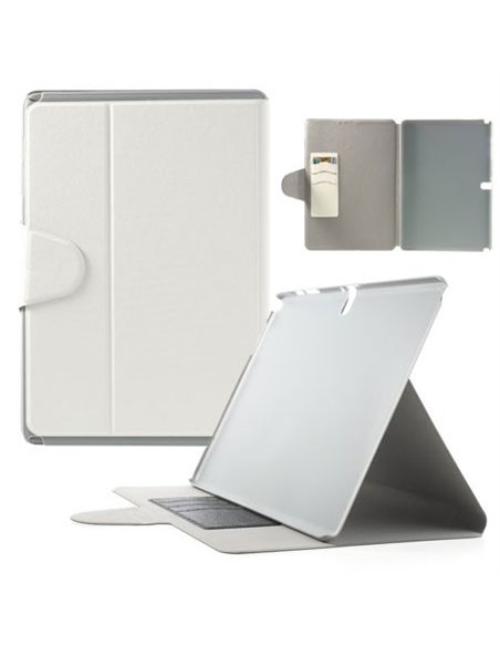 CUSTODIA BOOK ORIZZONTALE per SAMSUNG GALAXY NOTE PRO 12.2, SM-P900 CON STAND E TASCHE PORTA CARTE COLORE BIANCO