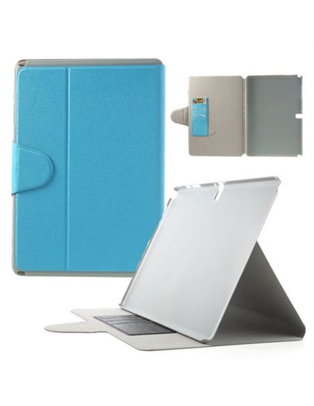 CUSTODIA BOOK ORIZZONTALE per SAMSUNG GALAXY NOTE PRO 12.2, SM-P900 CON STAND E TASCHE PORTA CARTE COLORE AZZURRO