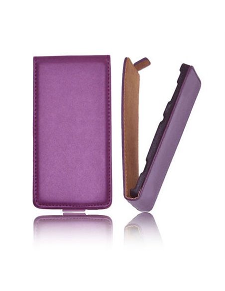 CUSTODIA SLIM VERTICALE FLIP PELLE per SONY XPERIA Z ULTRA, XL39H, C6802, C6806, C6833 COLORE VIOLA