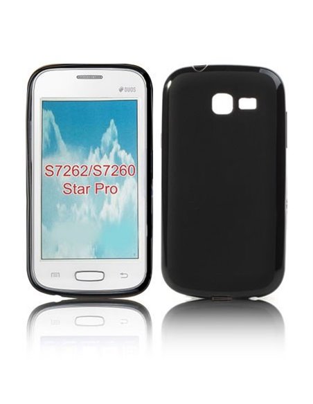 CUSTODIA GEL TPU SILICONE per SAMSUNG S7260 GALAXY STAR PRO, S7262 GALAXY STAR PLUS COLORE NERO