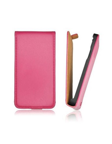 CUSTODIA FLIP VERTICALE SLIM PELLE per SONY XPERIA E1 D2004, D2005 COLORE ROSA