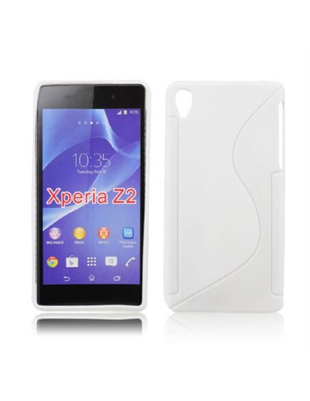 CUSTODIA GEL TPU SILICONE DOUBLE per SONY XPERIA Z2 COLORE BIANCO