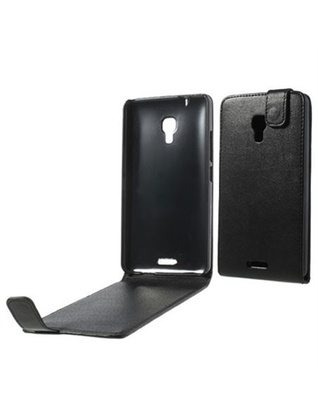 CUSTODIA FLIP VERTICALE PELLE per HUAWEI ASCEND MATE 2 COLORE NERO