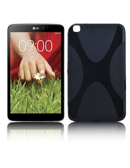 CUSTODIA GEL TPU SILICONE DOUBLE X-LINE per LG G PAD 8.3 V500 COLORE NERO