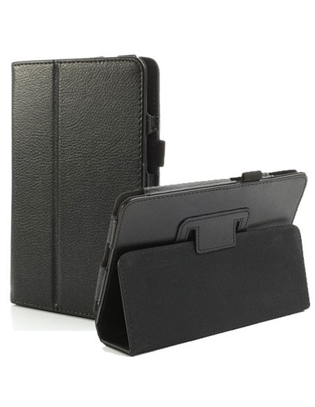 CUSTODIA BOOK ORIZZONTALE PELLE per ACER ICONIA TAB B1-710 7' POLLICI CON STAND E PORTA PENNA NERO