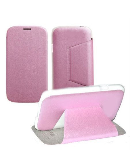 CUSTODIA FLIP ORIZZONTALE PELLE per LG G FLEX, D955 CON STAND COLORE ROSA BLISTER SWIFT