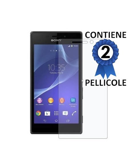 PELLICOLA PROTEGGI DISPLAY per SONY XPERIA M2 CONFEZIONE 2 PEZZI