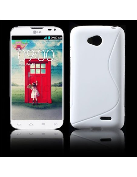 CUSTODIA GEL TPU SILICONE DOUBLE per LG L70 D320N, L70 DUAL SIM D325 COLORE BIANCO