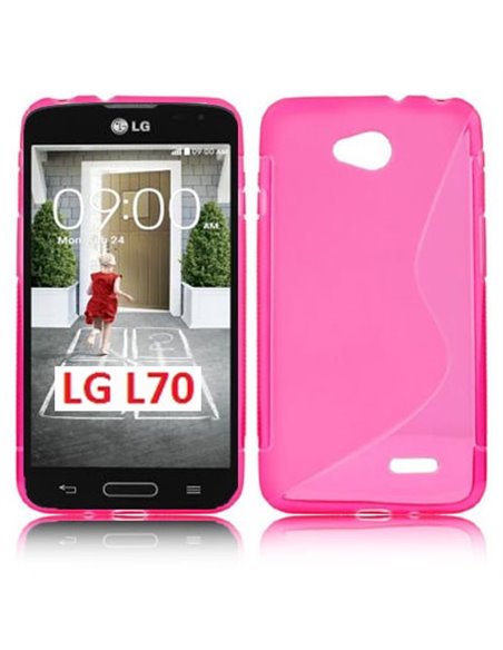 CUSTODIA GEL TPU SILICONE DOUBLE per LG L70 D320N, L70 DUAL SIM D325 COLORE ROSA