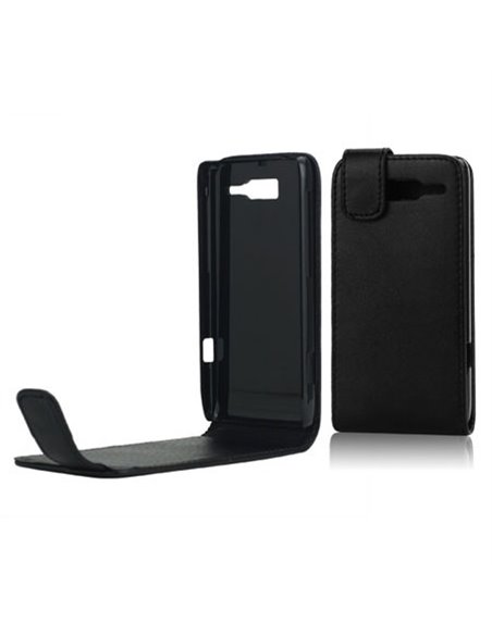 CUSTODIA FLIP VERTICALE PELLE per MOTOROLA RAZR M XT905, XT907 COLORE NERO