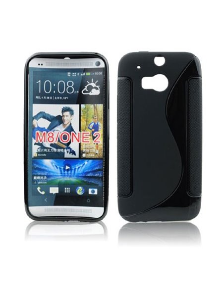 CUSTODIA GEL TPU SILICONE DOUBLE per HTC ONE 2 ( M8 ), ONE M8s COLORE NERO