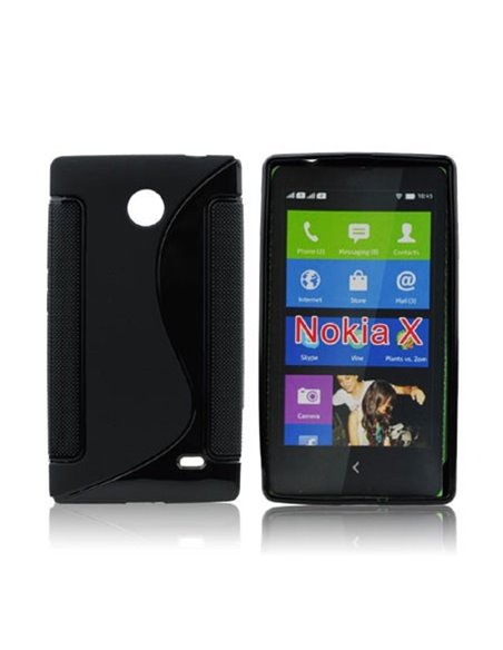 CUSTODIA GEL TPU SILICONE DOUBLE per NOKIA X, X+ COLORE NERO