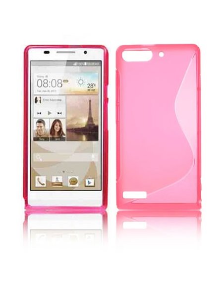 CUSTODIA GEL TPU SILICONE DOUBLE per HUAWEI ASCEND G6 COLORE ROSA (NO G6 4G)