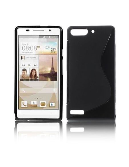 CUSTODIA GEL TPU SILICONE DOUBLE per HUAWEI ASCEND G6 COLORE NERO (NO G6 4G)