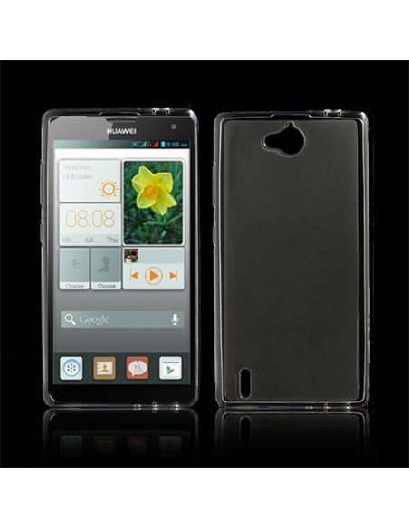 CUSTODIA GEL TPU SILICONE per HUAWEI ASCEND G740, ORANGE YUMO COLORE BIANCO