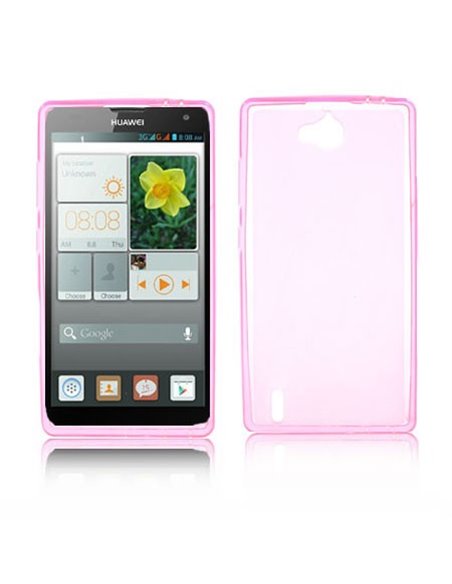 CUSTODIA GEL TPU SILICONE per HUAWEI ASCEND G740, ORANGE YUMO COLORE ROSA