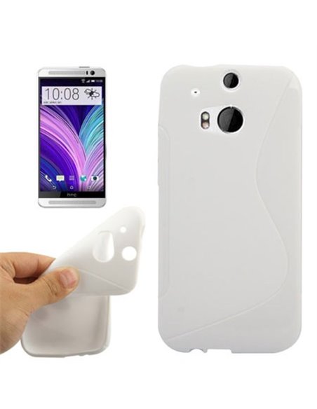 CUSTODIA GEL TPU SILICONE DOUBLE per HTC ONE 2 ( M8 ), ONE M8s COLORE BIANCO