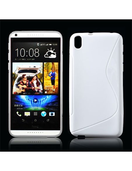 CUSTODIA GEL TPU SILICONE DOUBLE per HTC DESIRE 816, DESIRE 816G DUAL SIM COLORE BIANCO