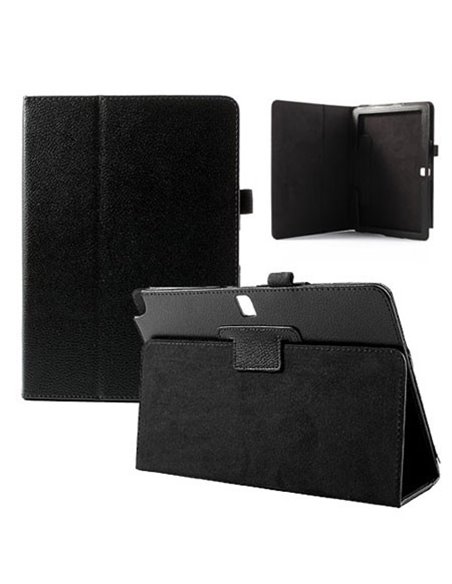 CUSTODIA BOOK ORIZZONTALE PELLE per SAMSUNG GALAXY NOTE 10.1' (2014 EDITION) CON STAND E PORTA PENNA NERO