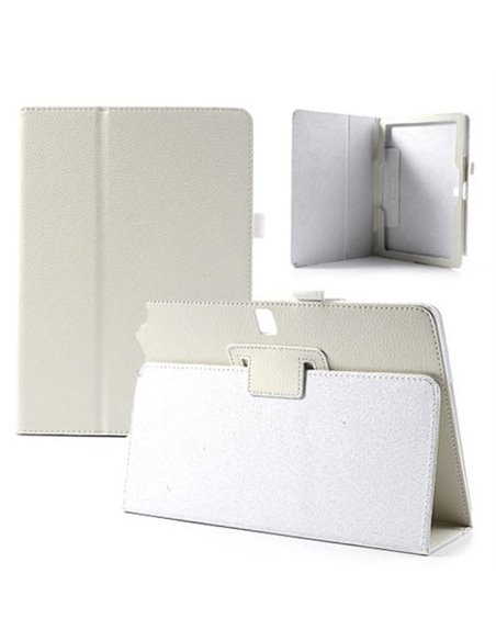 CUSTODIA BOOK ORIZZONTALE PELLE per SAMSUNG GALAXY NOTE 10.1' (2014 EDITION) CON STAND E PORTA PENNA BIANCO