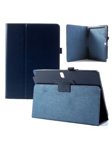 CUSTODIA BOOK ORIZZONTALE PELLE per SAMSUNG GALAXY NOTE 10.1' (2014 EDITION) CON STAND E PORTA PENNA BLU