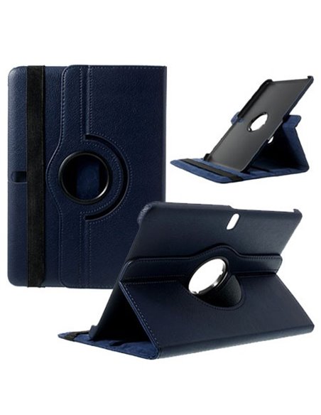 CUSTODIA BOOK PELLE GIREVOLE per SAMSUNG GALAXY TAB PRO 10.1, SM-T520, SM-T525 CON STAND E CHIUSURA ELASTICO COLORE BLU