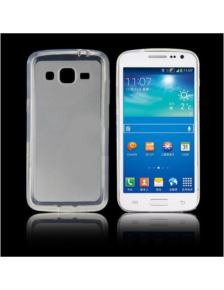 CUSTODIA GEL TPU SILICONE per SAMSUNG G3812 GALAXY WIN PRO COLORE BIANCO-TRASPARENTE