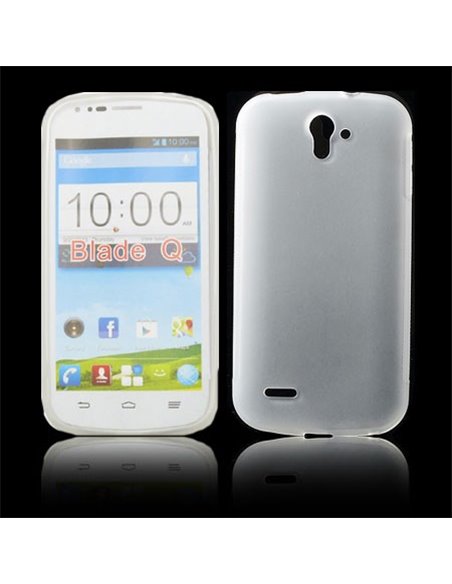 CUSTODIA GEL TPU SILICONE per ZTE BLADE Q COLORE BIANCO-TRASPARENTE