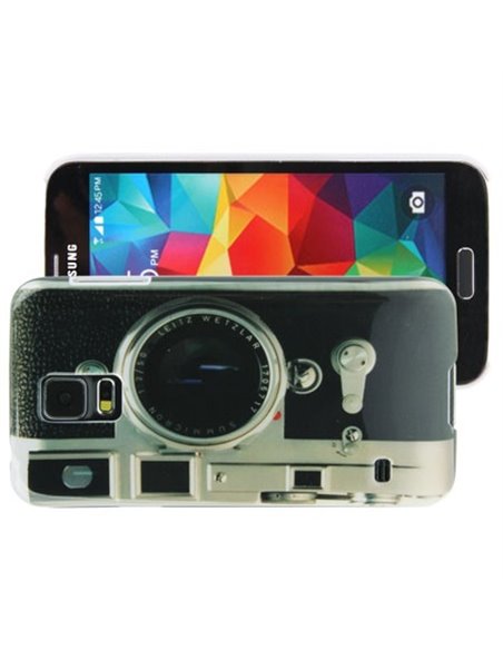 CUSTODIA BACK RIGIDA per SAMSUNG G900F GALAXY S5, GALAXY S5 NEO G903F, GALAXY S5 PLUS FANTASIA MACCHINA FOTOGRAFICA