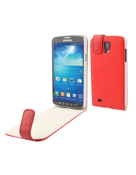 CUSTODIA FLIP VERTICALE PELLE per SAMSUNG I9295 GALAXY S4 ACTIVE COLORE ROSSO