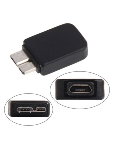 ADATTATORE DA MICRO USB 2.0 A MICRO USB 3.0  per SAMSUNG N9000 GALAXY NOTE 3, G900 GALAXY S5 COLORE NERO