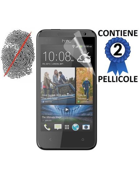 PELLICOLA PROTEGGI DISPLAY ANTIMPRONTA per HTC DESIRE 300 CONFEZIONE 2 PEZZI