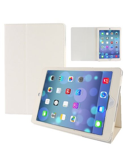 CUSTODIA BOOK ORIZZONTALE PELLE per APPLE IPAD AIR, IPAD 5 CON STAND COLORE BIANCO