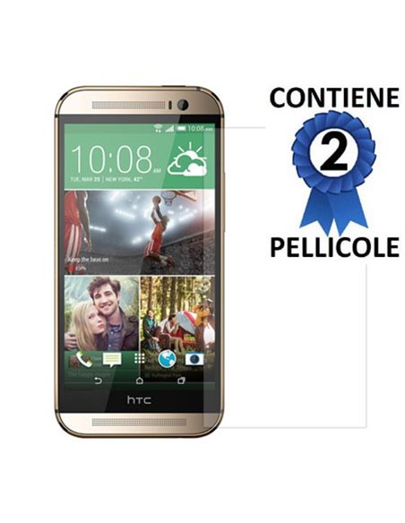 PELLICOLA PROTEGGI DISPLAY per HTC ONE 2 ( M8 ), ONE M8s CONFEZIONE 2 PEZZI