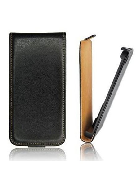 CUSTODIA FLIP VERTICALE SLIM PELLE per SAMSUNG N7500 GALAXY NOTE 3 NEO, N7502 GALAXY NOTE 3 NEO DUOS, N7505 COLORE NERO