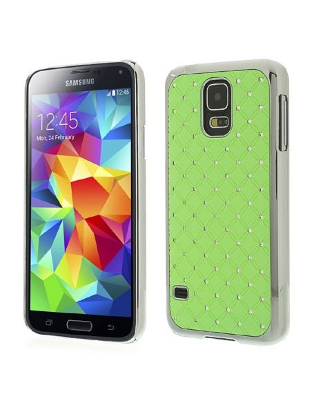 CUSTODIA BACK RIGIDA CON BRILLANTINI per SAMSUNG G900F GALAXY S5, GALAXY S5 NEO G903F, GALAXY S5 PLUS COLORE VERDE