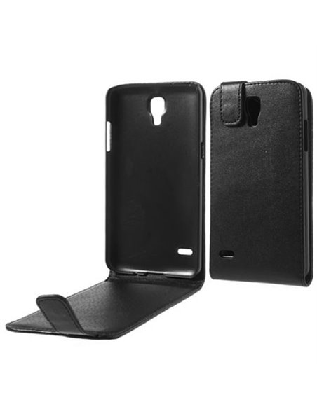 CUSTODIA FLIP VERTICALE PELLE per SAMSUNG G910S GALAXY ROUND COLORE NERO