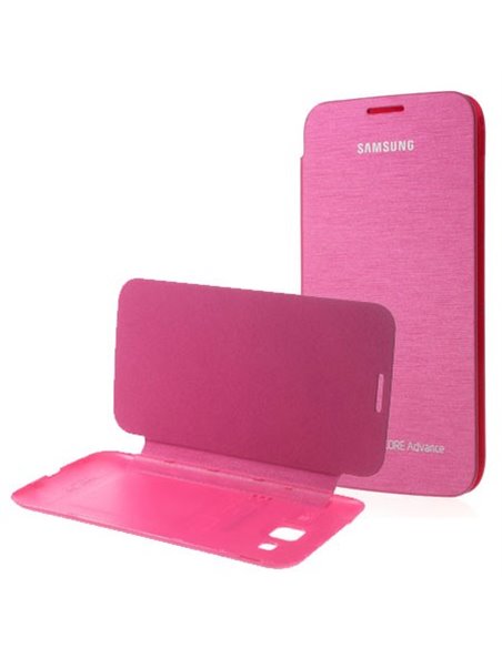 CUSTODIA FLIP COVER ORIZZONTALE per SAMSUNG I8580 GALAXY CORE ADVANCE COLORE FUCSIA