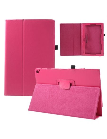 CUSTODIA BOOK PELLE per NOKIA LUMIA 2520, 10.1' POLLICI CON STAND E PORTA PENNA COLORE FUCSIA