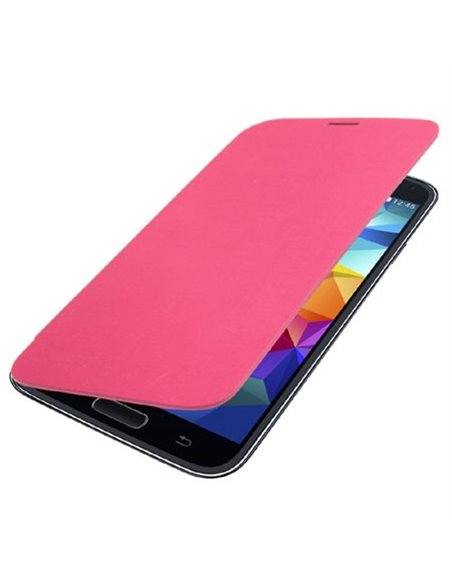 CUSTODIA FLIP COVER ORIZZONTALE per SAMSUNG G900 GALAXY S5, GALAXY S5 PLUS COLORE ROSA