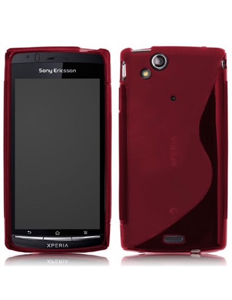 CUSTODIA GEL TPU SILICONE DOUBLE per SONY-ERICSSON X12 XPERIA ARC, ARC s, LT15i, LT18i COLORE ROSSO