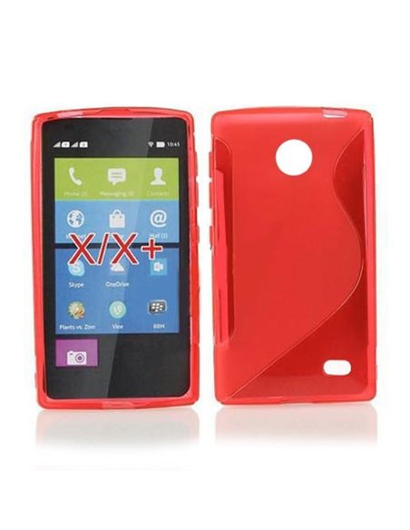 CUSTODIA GEL TPU SILICONE DOUBLE per NOKIA X, X+ COLORE ROSSO