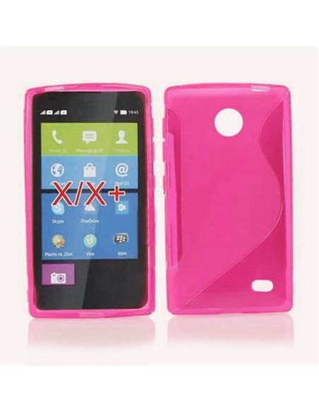 CUSTODIA GEL TPU SILICONE DOUBLE per NOKIA X, X+ COLORE ROSA