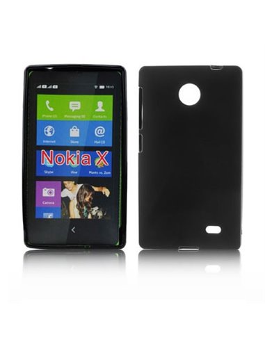 CUSTODIA GEL TPU SILICONE per NOKIA X, X+ COLORE NERO