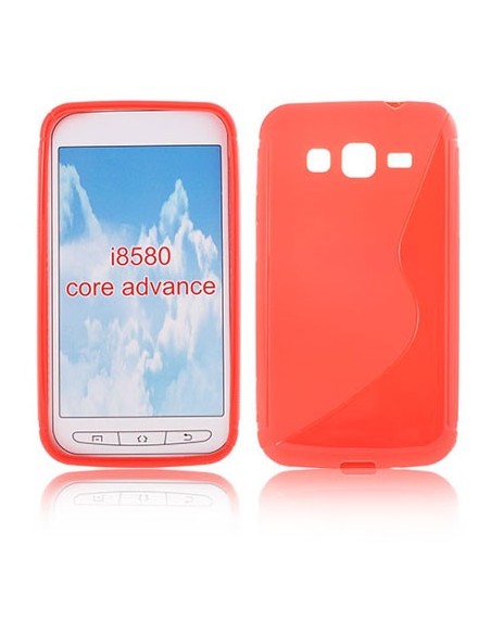 CUSTODIA GEL TPU SILICONE DOUBLE per SAMSUNG I8580 GALAXY CORE ADVANCE COLORE ROSSO