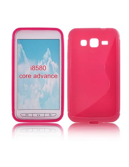 CUSTODIA GEL TPU SILICONE DOUBLE per SAMSUNG I8580 GALAXY CORE ADVANCE COLORE ROSA