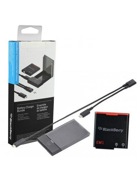 CARICABATTERIE DA TAVOLO ACC-39461-101 + BATTERIA ORIGINALE EM1 BLACKBERRY per CURVE 9370, CURVE 9360, CURVE 9350 BLISTER